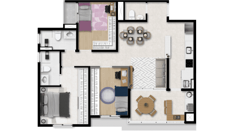 Planta Jazz Residence 80,00m² metros quadrados Planta Jazz Residence 80,00m² metros quadrados